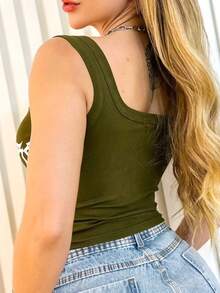Women Tank Tops & Camis - xanh quân đội - Xem 3