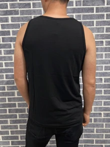 Men Tank Tops - 黑色 - 查看 3