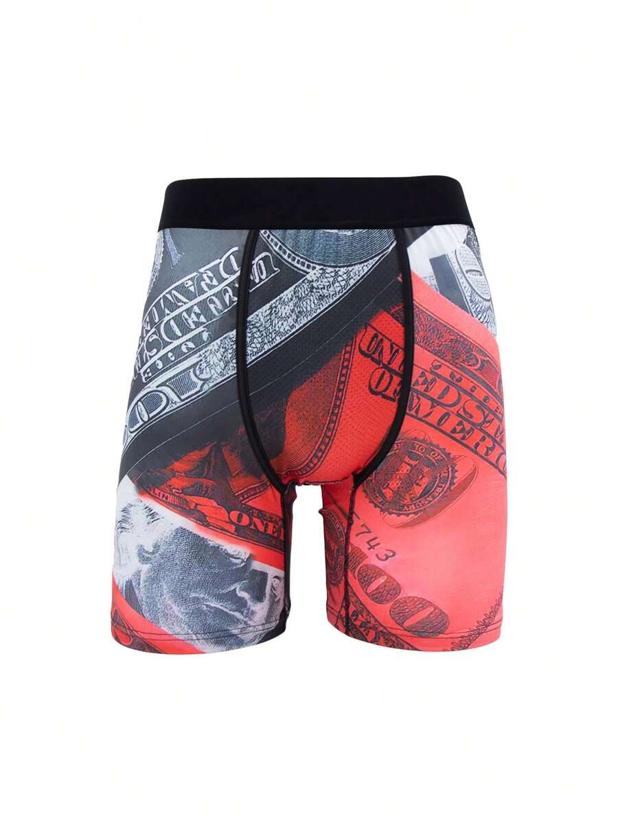 OZPSD Men's Long Boxer Briefs With Letter Print Design
