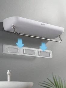 1入組浴室收納盒,壁架無需鑽孔,輕鬆安裝洗手間收納架-無需鑽孔,帶毛巾架的浴室架,洗頭水牆架,易排水耐腐蝕,簡約人體工學淋浴收納盒