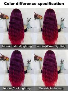 Tóc giả 13*3 sóng sâu màu tím ombre đến đỏ hồng, tóc giả tổng hợp cao cấp xoăn dài siêu dài, tóc giả ren phía trước hoàn hảo tự nhiên, tóc giả ren HD, tóc giả cosplay hàng ngày bằng sợi chịu nhiệt độ cao, tóc giả mật độ cao 150%, thời trang và đa năng, có thể buộc thành đuôi ngựa & 1 mũ trùm tóc giả - Nhiều màu - Xem 7