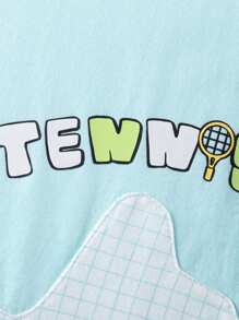 Annil 男童夏季宽松弹力圆领短袖 T 恤 - 藍色 - 查看 4