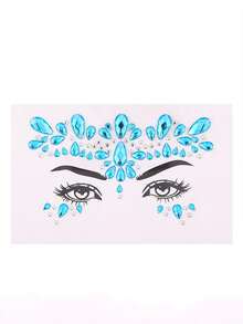 1片歐美聖誕感恩節鑽石貼紙,適用於眉毛和臉部鑽石貼紙,diy鑽石貼紙,星型派對化妝貼紙 - 彩色 - 查看 7