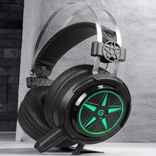 7.1 Channel 3.5mm/usb Led Gaming Headset With Microphone, Over-ear Headphones For Pc/phone/online Courses - Black - View 2