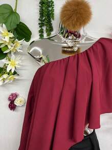 Women Tops - Burgundy - View 5