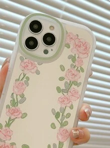 Gucadi牌乳白色帶綠頭套鴨&可愛套鴨&草莓藍花&草莓花油畫&藍黃花油畫&全屏粉色花卉油畫&粉紅玫瑰&綠色花卉中白色藍黃混合花卉中白色&卡片油畫金牛奶白色&藍色油畫桃藍色花卉圓形手機殼 - 彩色 - 查看 3