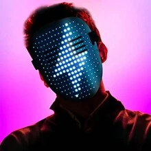 Máscara Cambia Caras Con Luces Led Sensibles Al Movimiento, Perfecta Para Usar En Carnavales, Fiestas Dj Y Bares Como Accesorio - Negro - Ver 6