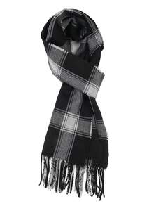 1pc Men's Winter Scarf, All-match Plaid, Warm And Simple Design - Multicolor - View 1