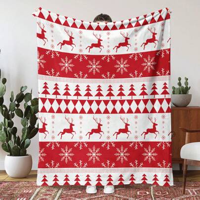 Coperta Rossa Quadrata Morbida Che Può Essere Usata Come Copriletto, Copridivano, Coperta Per Campeggio All'aperto. Disponibile In Varie Dimensioni.