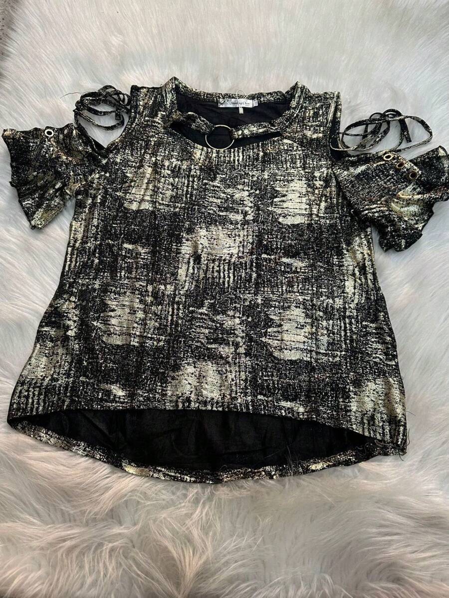 Women Tops - Đen và vàng - Xem 1