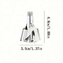 1入組不銹鋼手動鼻毛修剪器，男用鼻毛刮除清理器，鼻毛修剪器，汗毛剪刀，可水洗毛髮除毛器 - 銀色 - 查看 5