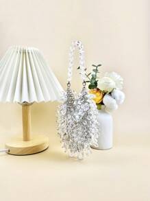 Mini Clear Crystal Waterdrop Shaped Handheld Bag - Clear - View 9