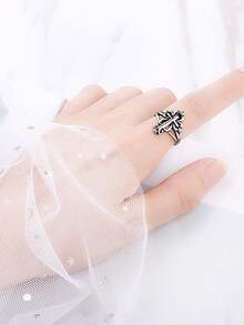 1個男士戒指,復古十字紋設計小指戒。適用於男女,韓版 - 戒指 - 查看 7