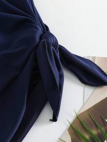 Fashionable European And American Style Skirted Bikini Set, Sexy Beach Vacation Bikini Set For Swimming Summer Beach - Blue - View 8