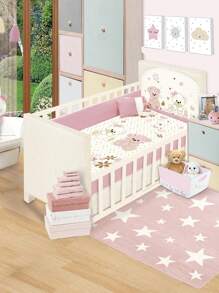 Set de Edredon de 6 pzas para Cuna Mod TERNURA - Rosa - Ver 1
