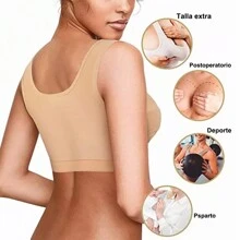 Fajas Brasier Postoperatorio Mamoplastia Colombiano Dama - Negro - Ver 5