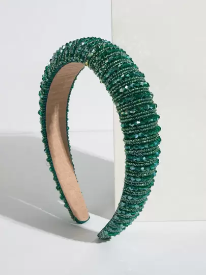 1pc Sponge Padded High Headband With Crystal Decoration Royal, Accessories,Hairband,Hair Hoop Headbands Head Accessories