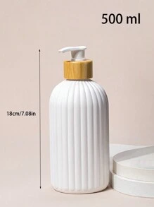 1 Bình đựng xà phòng 500ml có vòi bơm bằng tre, dùng cho phòng tắm, vòi sen, bàn làm việc, nhà bếp, phòng giặt ủi, trang trí phòng tắm gia đình, trang trí mùa thu trở lại trường học - trắng - Xem 3