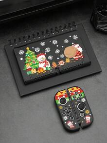 1 件黑色圣诞节礼物图案 TPU 保护壳，兼容 Switch - 彩色 - 查看 2