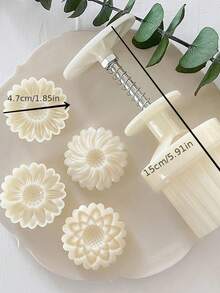 50g 3d Flower Green Bean Cake & Moon Cake Mold, Traditional Style Baking Tool For Suzhou & Guangzhou Pastry, Chamomile Patterned Designed - 50g daisy - View 5