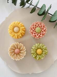 50g 3d Flower Green Bean Cake & Moon Cake Mold, Traditional Style Baking Tool For Suzhou & Guangzhou Pastry, Chamomile Patterned Designed - 50g daisy - View 2
