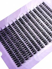 HBZGTLAD 280pcs/14rows 60/80pcs 0.05mm Ultra Fine False Eyelashes, 9-16mm Mixed Length, Faux Mink Eyelash Extension, 3D Russian Volume Individual Eyelash Cluster For Makeup, Black Lashes In Purple Box Packaging Lash Clusters,Eye Lash Clusters,Individual Eyelashes,Lashes,Fake Lashes - Black - View 7