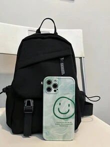 1入組男士腰包/胸包,黑色聚酯純色簡約時尚拉鍊旅行、約會、學校用,適合學生攜帶,斜背腰掛兩用男士禮物,商務禮物,丈夫父親禮物,情人節禮物 - 黑色 - 查看 5