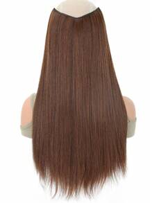 浅棕色接发 夹式接发 16~28 英寸直黑色接发 合成 V 型接发 适合各种场合，包括音乐节、派对、角色扮演、节日和所有季节 - Light Brown - 查看 5