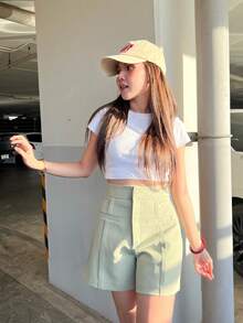 Women Shorts - Mint Green - View 2