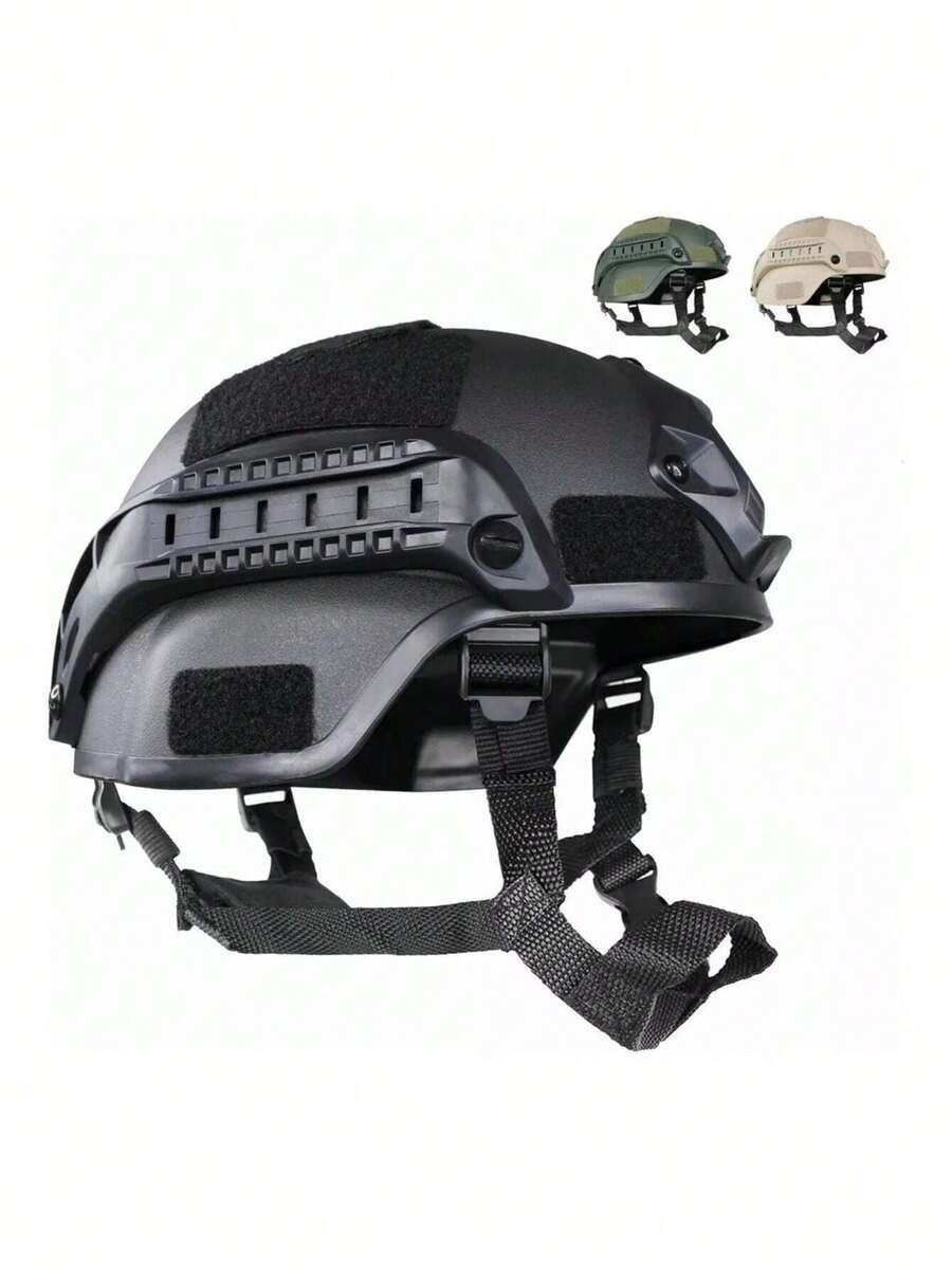 Mich 2001 Tactical Airsoft Paintball Helmet With NVG And Side Rails, Adjustable Tactical Paintball Helmet For Military Protection, Military Tactical Helmet Airsoft Paintball Head Protector With Night Vision Action Camera Mount - Black - View 1