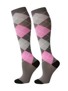 1 Pair Copper Wellow Compression Socks Women Men 15-20 Mmhg Knee High Pregnant Nurses Pregnancy Maternity Cute Sports Gold Fit Cycling Adult Support Hose Circulation Long Women, For Gym