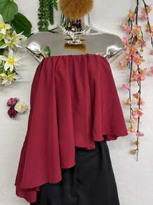 Women Tops - Burgundy - View 4