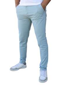 Stretch Gabardine Skinny Pants For Men John Silver - Dusty Blue - View 3