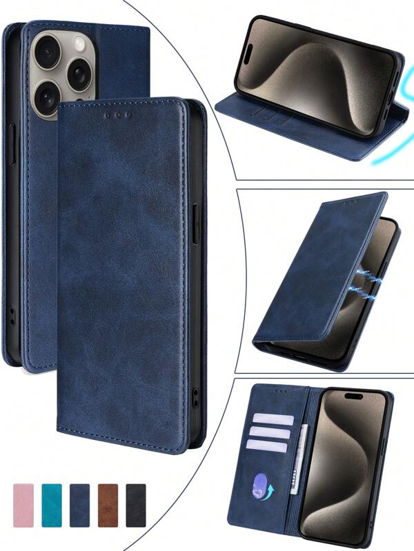 keyunfei غطاء هاتف قابل للطي مع فتحات بطاقة وحامل، بنمط جلد البقر، متوافق مع Apple 17/14 Pro Max/16E، Galaxy A34 5G/Note20/S20 FE، POCO X4PRO 5G، Redmi Note 12 4G، Honor X7A 4G، P30 Lite