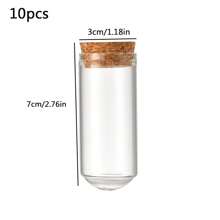 10入組鐘形玻璃瓶,帶軟木底座的玻璃鐘展示罐,裝飾用的玻璃瓶子,用於乾花存儲的展示櫃,家庭聖誕派對禮物裝飾,透明玻璃球罩與軟木底座,為娃娃屋、乾花展示和容器裝飾提供方便 - 無色 - 查看 3