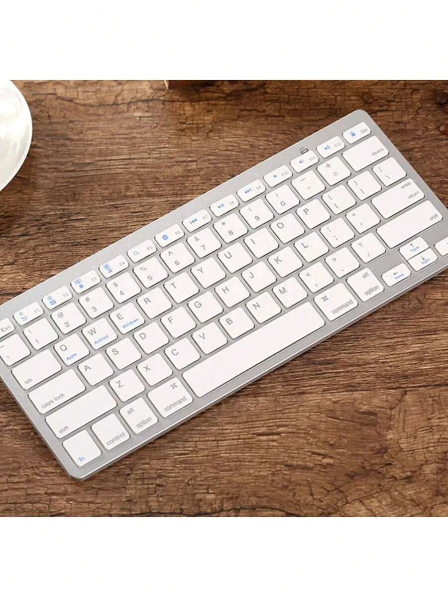 78 Teclas Do Escritório Bluetooth Teclado Sem Fio Para Laptop iPad Tablet Compatível Windows IOS Android BRANCO JP101 - Branco - Visão 1