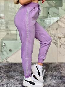 Pants Pantalon Jogger Brillos - Lila Púrpura - Ver 1