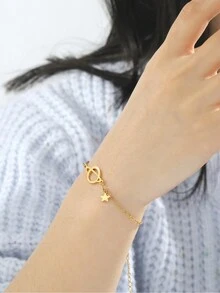 1pc Stainless Steel Hollow Out Volleyball/tennis/globe Pendant Bracelet For Women, Fashion Sports Accessories, Christmas Gift - ball - View 8