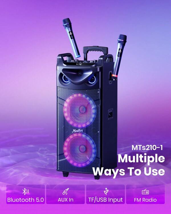 Moukey Karaoke Machine Speaker Portable Karaoke System for Home Party