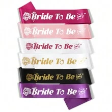 Bride to Be and Team Bride Bridesmaid Sash Hen Night Bachelorette Party Decorations Bridal Shower Sash Selempang - Bride to Be(White-1) - View 5
