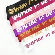 Bride to Be and Team Bride Bridesmaid Sash Hen Night Bachelorette Party Decorations Bridal Shower Sash Selempang - Bride to Be(White-1) - View 3