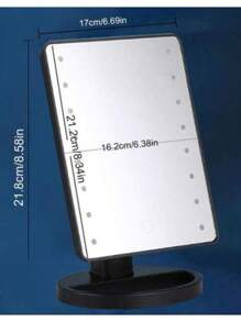 1 Piece White LED Travel Makeup Mirror With Touch Sensor & Rechargeable Battery - White - View 6
