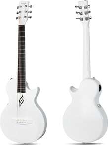 Enya NOVA Go SP1 Carbon Fiber Acoustic Electric Guitar With Smart AcousticPlus 35 Inch Travel Acustica Guitarra Starter Bundle Kit Of Gig Bag, Strap, Strings, Charging Cable, Instrument Cable