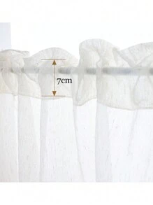 米白色半透明窗簾,簾頭掛孔設計,配有活力流蘇,適用於客廳、浴室、臥室等地,長度17英寸 - 米色 - 查看 6