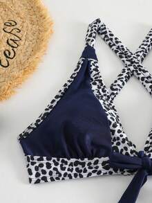 Fashionable European And American Style Skirted Bikini Set, Sexy Beach Vacation Bikini Set For Swimming Summer Beach - Blue - View 7