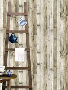 1張復古棕色木紋牆紙,適用於客廳背景牆裝飾 - 棕色 - 查看 5