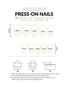 36pcs/set Short Almond-shaped Orange Red Ombre False Nails Set With 1pc Nail Buffers And 1pc Jelly Gel - Multicolor - View 7