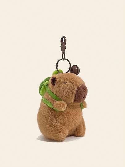 1PC Women's Green Cute Cartoon Capybara Plush Keychain, Cute Keychain, Cute Stuff,Plush Keyring,Cute Things,Funny Gifts