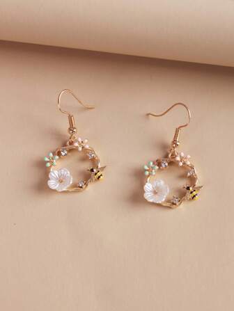 花朵装饰耳坠 情人节、妈妈、母亲、母亲节、礼物