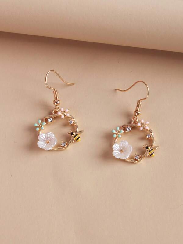 Flower Decor Drop Earrings Valentines,Mom,Mother,Mother's Day,Gift